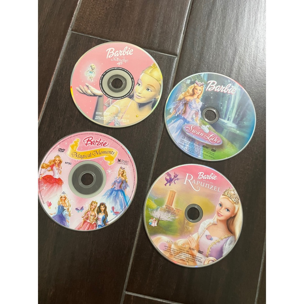 Barbie Movies DVD Set 4 Pack Nutcracker Rapunzel Swan Lake Magical Moments Y2K
